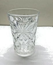 Clear Oatmeal Starburst 4 oz.Juice Glass Anchor Hocking~Flared~EAPC Glass~1960's