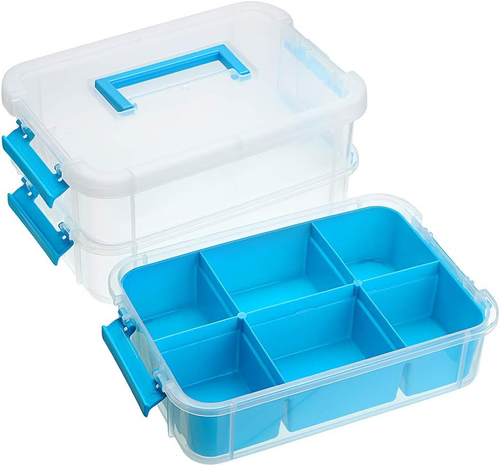 3 Layer Stack & Carry Box, Plastic Multipurpose Portable Storage Container Box H - Picture 3 of 12