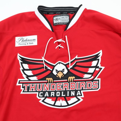 Camiseta deportiva de hockey de ligas menores de Carolina Thunderbirds edición de equipo Hauser XL 54 RARA - Imagen 3 de 10