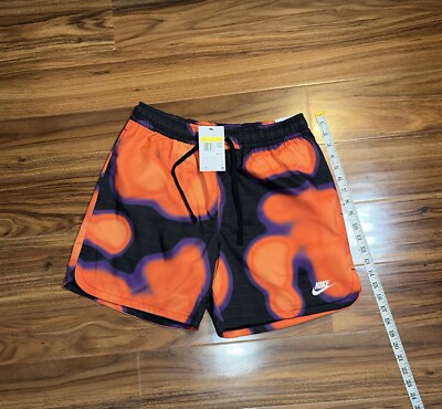nike orange woven shorts