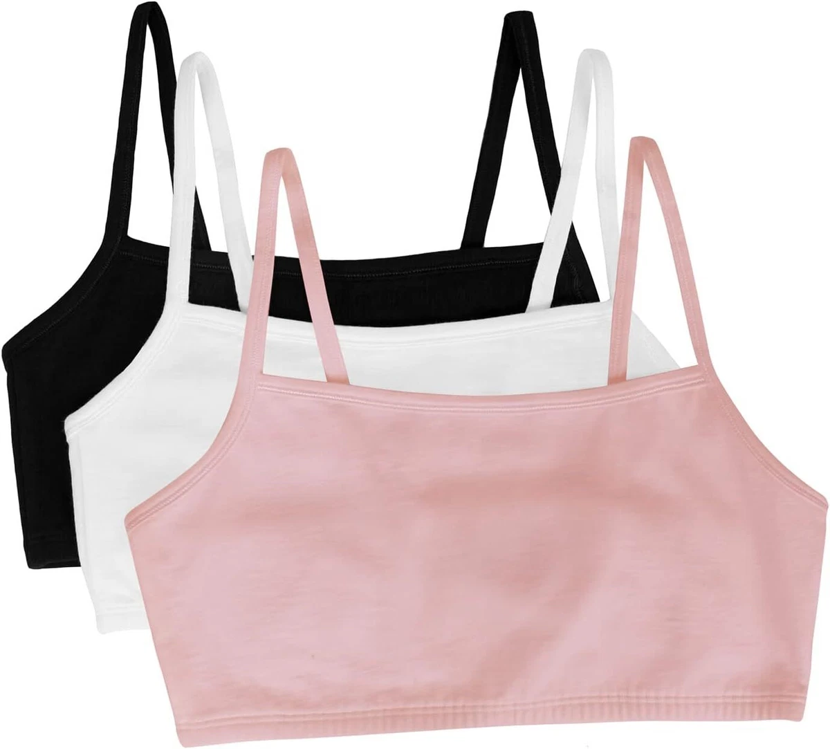 Fruit of the Loom Womens Spaghetti Strap Cotton Pull Over 3 Pack Sports Bra  : : Clothing, Shoes & Accessories