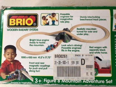 Vintage Brio Wooden Figure-8 Mountain Adventure Set, # 33027