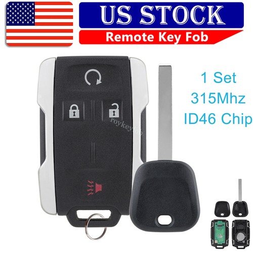 For 2014 2015 2016 2017 2018 Chevy Silverado 1500 2500 Remote Fob + Ignition Key - Foto 1 di 10