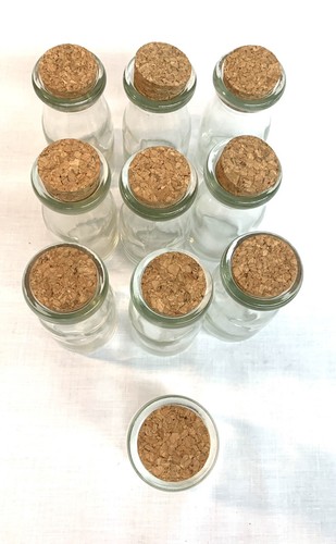 Small Milk Bottle with Cork Lids Set of 10 Crafts, Party Favors, Weddings + - Picture 2 of 3