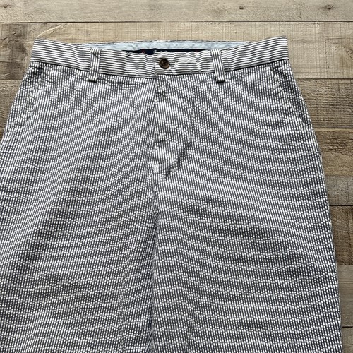 Brooks Brothers Seersucker Pants Boys 18 Nautical Blue Striped Straight Leg - Picture 2 of 16