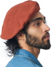CHARM Knit Beanie Hats for Women & Men's Berets, 100% Cotton Crochet Cap Handma