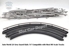 NEW Guard Rails 24 pieces of 14" Sections Fits Auto World, AFX, Aurora, LifeLike