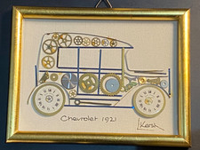 L Kersh of London Horological Collage Framed Art Car Chevrolet 1921 & COA