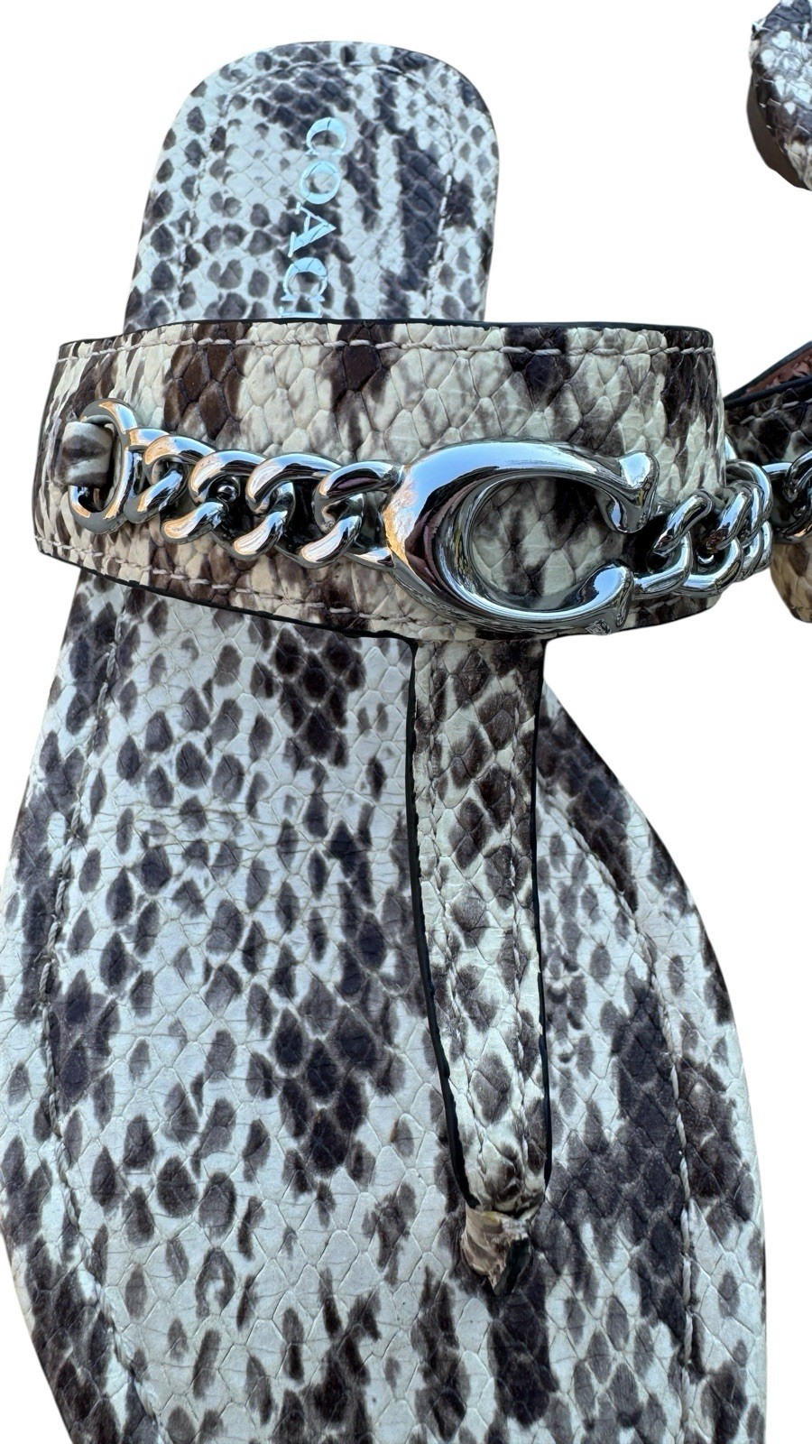 Coach Jaclyn Thong Sandal Python-Embossed Leather… - image 3