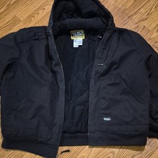 Walls Workwear Black Hooded Jacket XL 100 Cotton for Men Construction