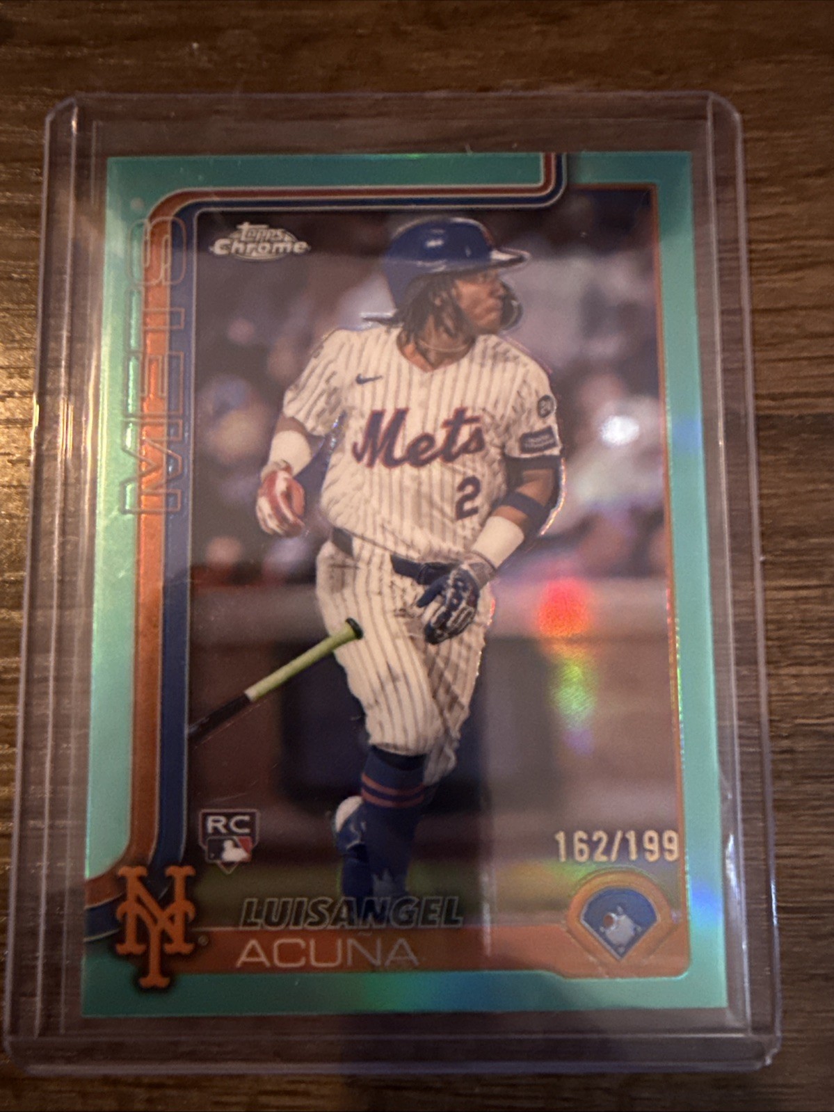 2025 Topps Chrome - Luisangel Acuna #56 Aqua Rookie Refractor /199 (RC)
