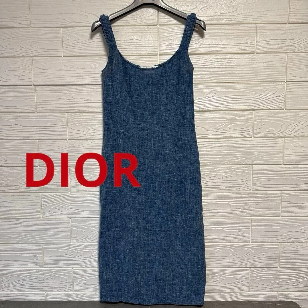 Abito CHRISTIAN DIOR denim taglia 38 M senza maniche pezzo unico