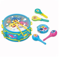 Pinkfong Baby Shark Musical Instruments Tools Drum Tambourine Set Kid Play Toy