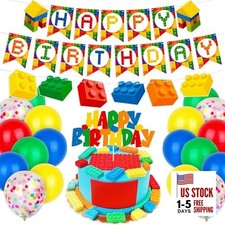 Building Blocks Themed Birthday Party Decorations Pack - Include Building