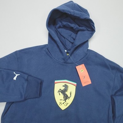 Puma Scuderia Ferrari Pullover Hoodie Men's Size S Shield Logo Blue 632787 05