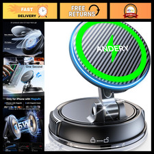15W Fast Wireless Car Charger Mount, 2400gf Magnetic Phone Holder, 360 Adjustab