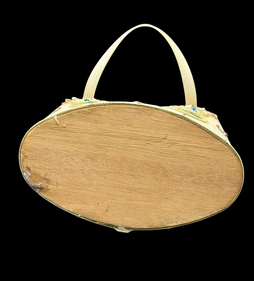 Cartera de mano vintage estilo mariposa estilo Enid Collins de mediados de siglo 9x9 pulgadas [1564] Foto 3 de 4