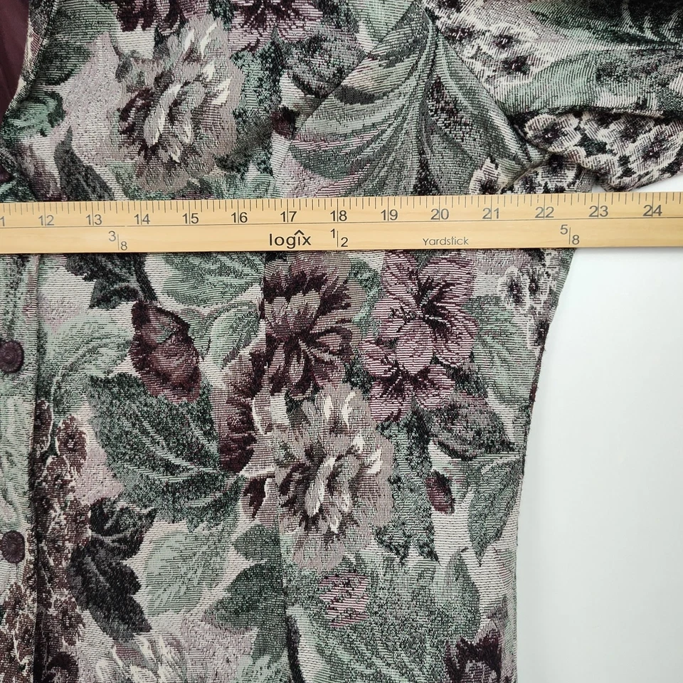 Sag Harbor Blazer 女式 18 码紫色/绿色花卉挂毯长袖 — 第 4/4 张图片