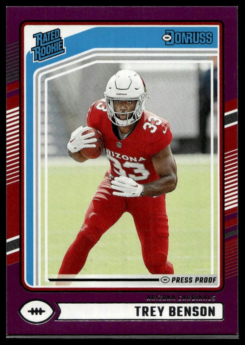 2024 Donruss #326 Trey Benson Press Proof Purple Rookie RC