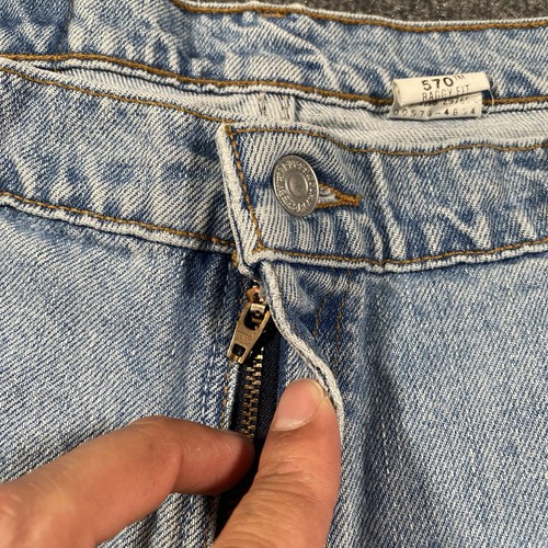 Jeans vintage anni 90 Levis 570 larghi fit uomo 36x32 made in USA skater rap denim - Foto 3 di 12
