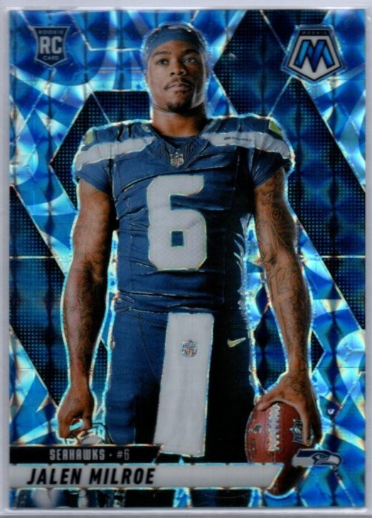 2025 PANINI MOSAIC🏈JALEN MILROE BLUE SCOPE PRIZM RC #283🔥COLOR MATCH -SEAHAWKS