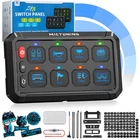 MICTUNING 8 Gang Switch Panel LED Circuit Control Relay System Box Truck Marine