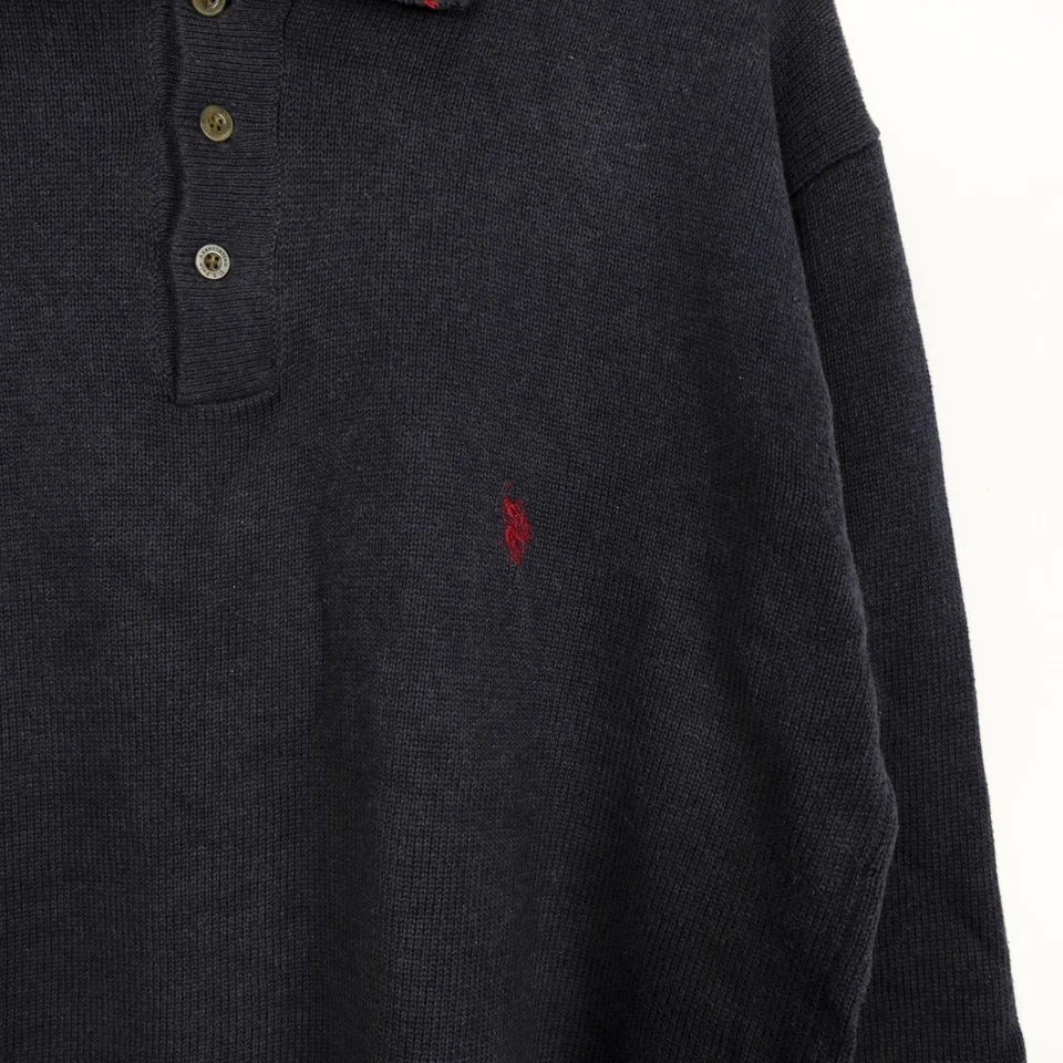 Us Polo Assn Vintage Pullover Uomo Taglia L Cotone Blu Casual Comodo Invernale - Imagen 2 de 4