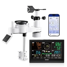 VEVOR 7-in-1 Wi-Fi Weather Station 7.5-Inch VA Display Wireless Outdoor Sensor