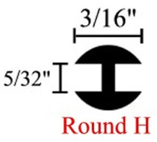 3/16 RH Round H Lead Came Channel for Stained Glass Cascade RH5N - 30 feet