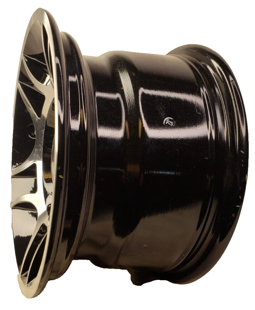 Club Car 10x6 4/4 Black & Machined Golf Cart Rims Wheels pull-off ...