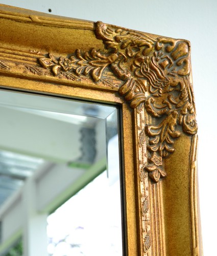 2 Metre Tall Gold Bevelled Wall Mirror & Frame, Antique, Chic, 200cm x 110cm - Picture 2 of 4