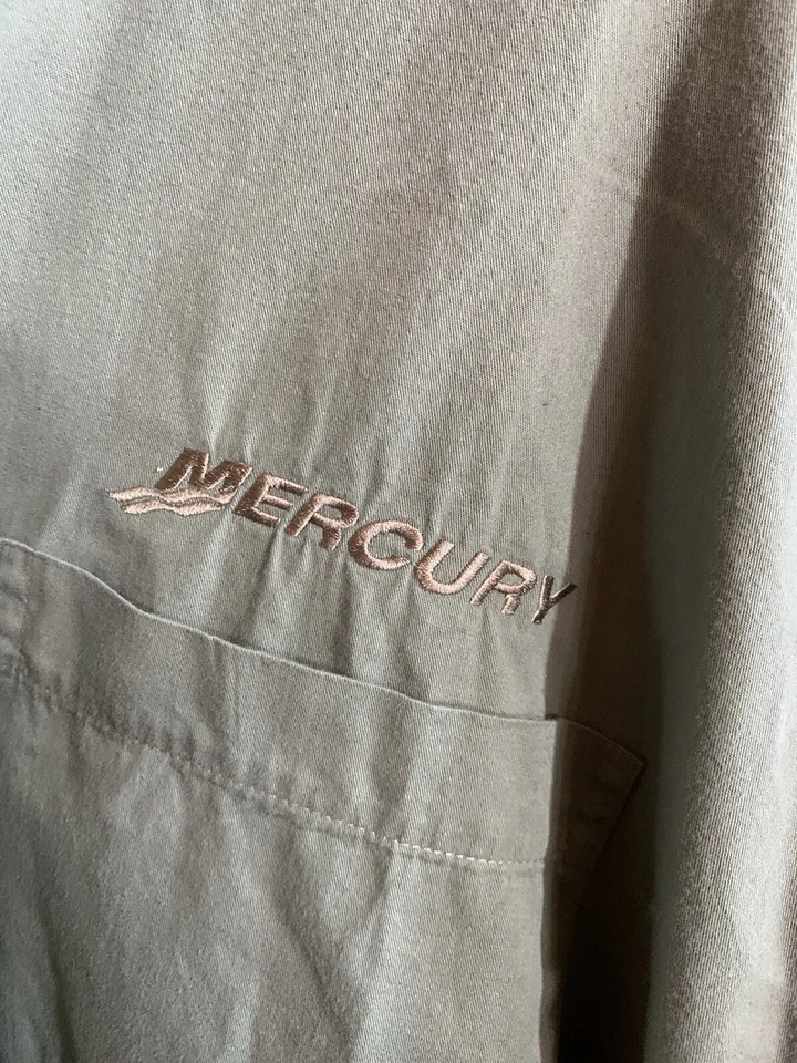 Camisa Mercury Marine Manga Larga Bordada Cuello Abotonado Talla XL Foto 2 de 3