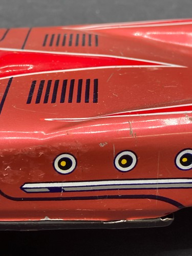 Rara auto giocattolo litografica in latta Aoshin 1957 Jaguar Type-D - Foto 7 di 11