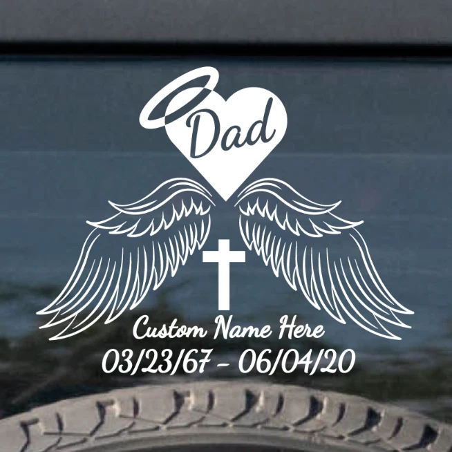 Custom Dad MEMORIAL Decal - Memorial In Loving Memory Sticker Dad Funeral  Decal