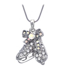 Aurora Borealis Ice Figure Skating Shoes Skates Pendant Necklace Gift for Skater