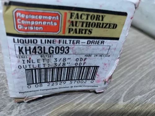 Carrier Products Liquid Line Filter Drier OEM KH43LG093 3/8" x 3/8"