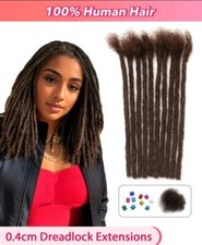 10inch Brown Thickness 10Strands 100 Human Hair Dreadlock Extensions for Unisex