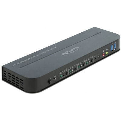 DeLOCK DP 1.4 KVM Switch - 8K 30Hz mit SB 3.2 Gen 1, KVM-Switch, schwarz