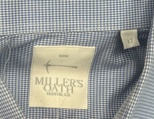 Miller's Oath Men's Check Pattern Button Up Long Sleeve Dress Shirt Size 17 - Picture 6 of 10