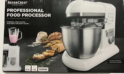 Silvercrest 1300W weiß strapazierfähig professionelle Küchenmaschine Neu
