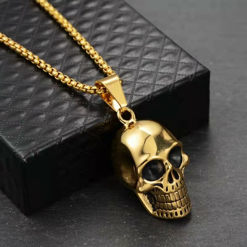 Skull Pendant 925 Sterling Silver Small Skull Biker Chic Gothic