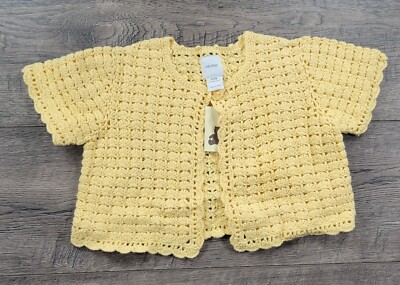 Baby Girl New Gap 12-18 Month Yellow Knit Cardigan Sweater