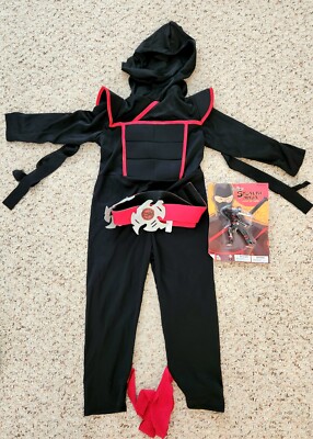 Stealth NINJA Costume Child Toddler size 3-4 Black & Red (New)