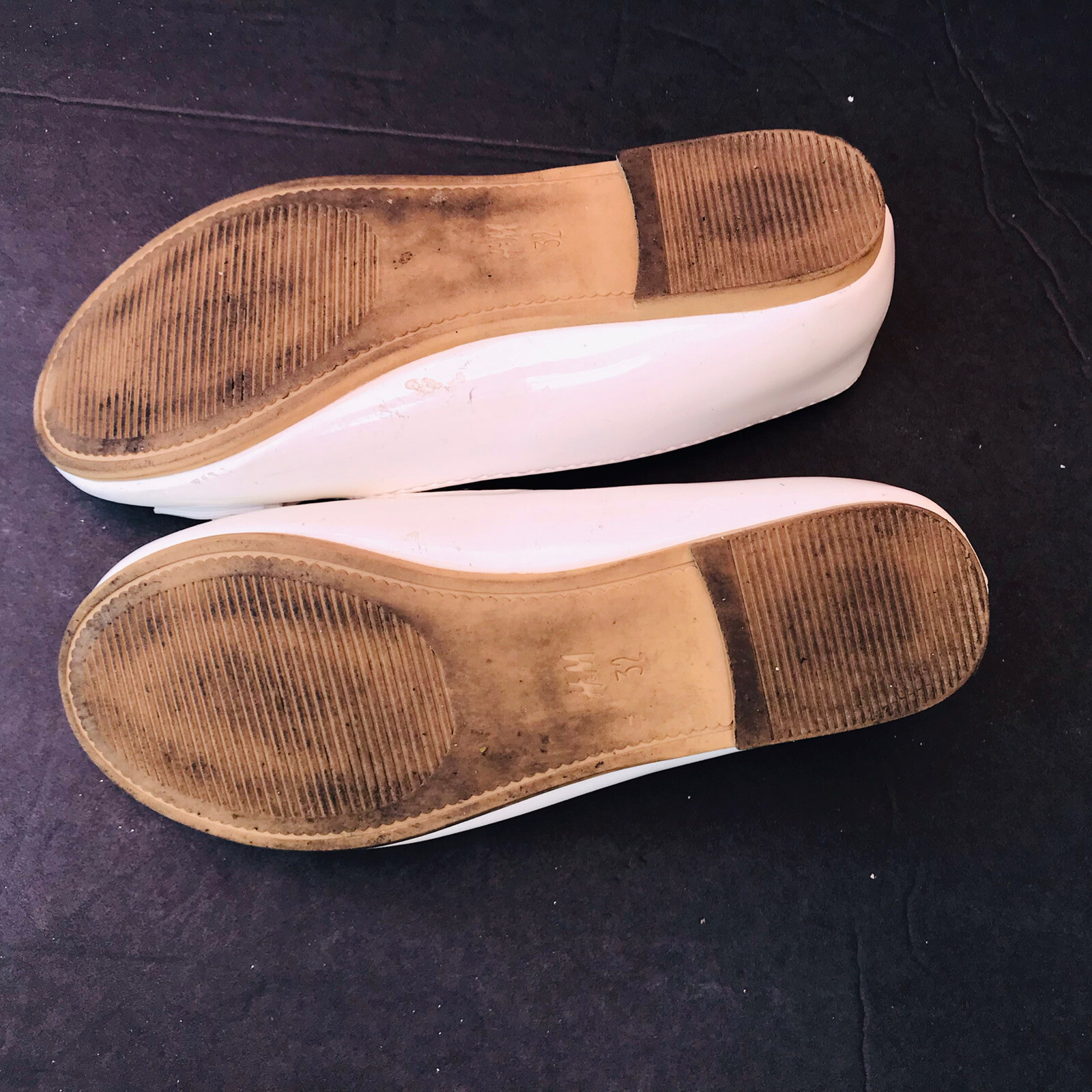 H&M Ballet Flats Bows Tie Ballerina Slip On Sandals Shoes Girls Size 1 White thumbnail 5