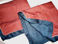 CROSCILL BRENNA TEXTURED DEEP RED BLUE 2 EURO PILLOW SHAMS 26 X 26