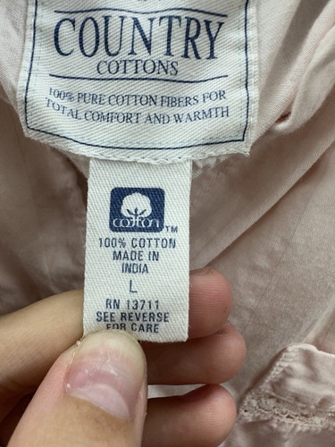 Erika Taylor Intimates Womens Pajama Set Large Pink Striped Country Cottons vtg - Picture 5 of 21