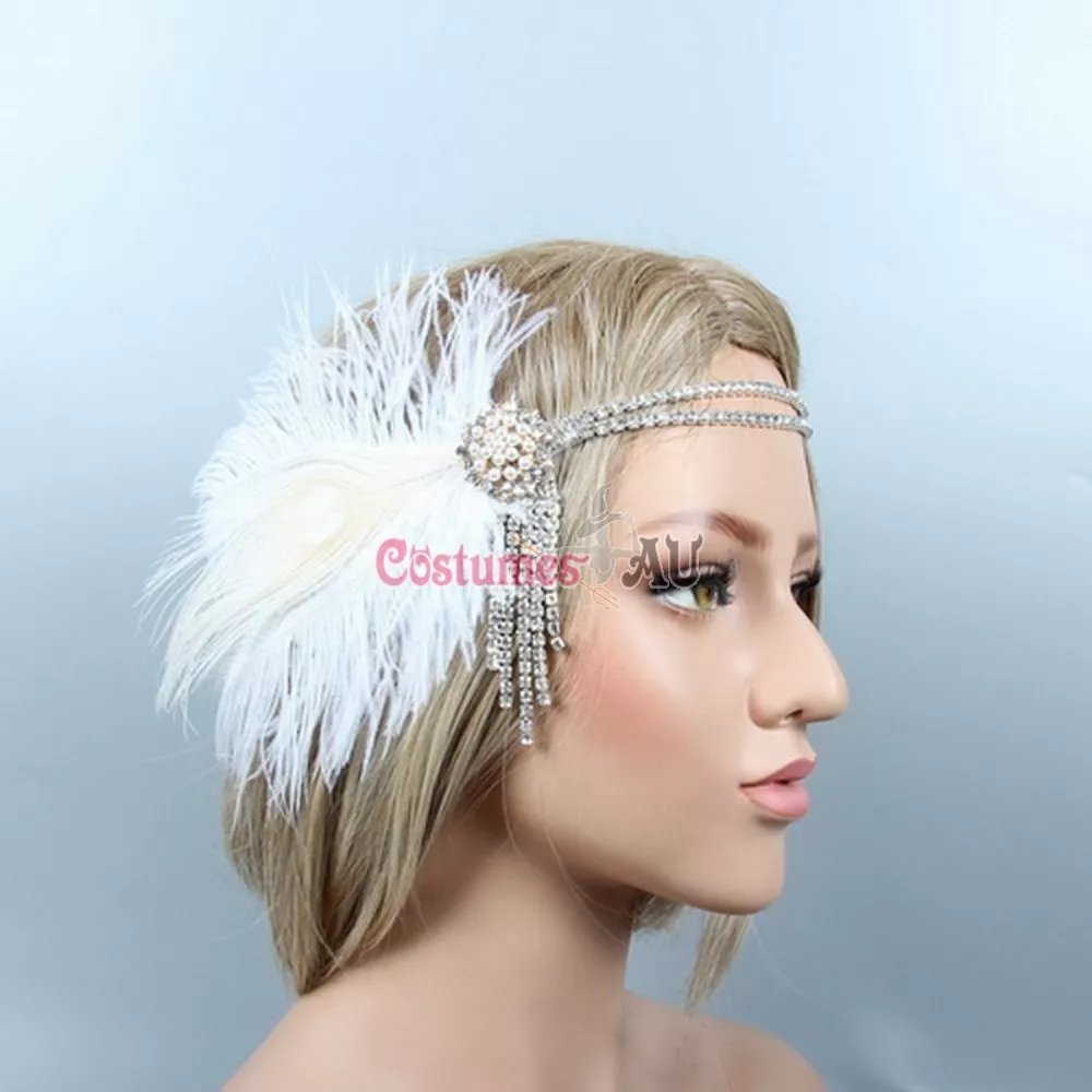 White clearance flapper headband