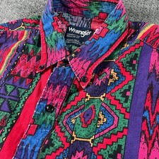 Wrangler Mens Large 16 34 Aztec Cowboy Cut Regular X-Long Tail Western Navajo