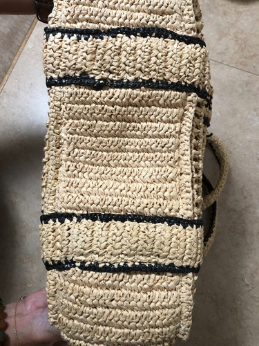 Karl Lagerfeld ANTIBES STRAW TOTE-Beach Bag Summer Vacation Shoulder Bag-Used 2x - Picture 4 of 6