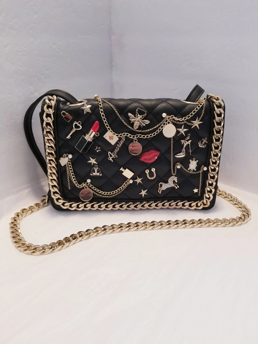 ALDO Lousana Cross Body Bag With Charms Black RN 82384 eBay